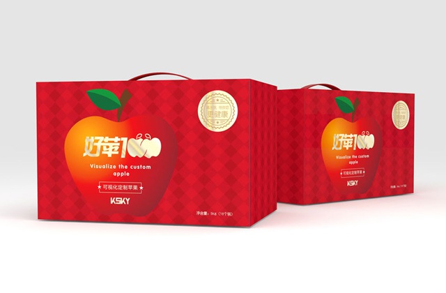 “好蘋(píng)壹佰”蘋(píng)果包裝設(shè)計(jì)_可視康怡好蘋(píng)100水果包裝設(shè)計(jì)方案_蘋(píng)果通版包裝設(shè)計(jì)_網(wǎng)紅水果精品禮盒包裝