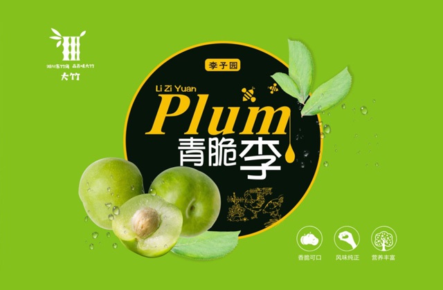 清脆李水果包裝箱設(shè)計-大竹區(qū)域公用品牌形象設(shè)計、視覺元素提煉、手繪插畫、字體設(shè)計、產(chǎn)品包裝設(shè)計、宣傳冊設(shè)計